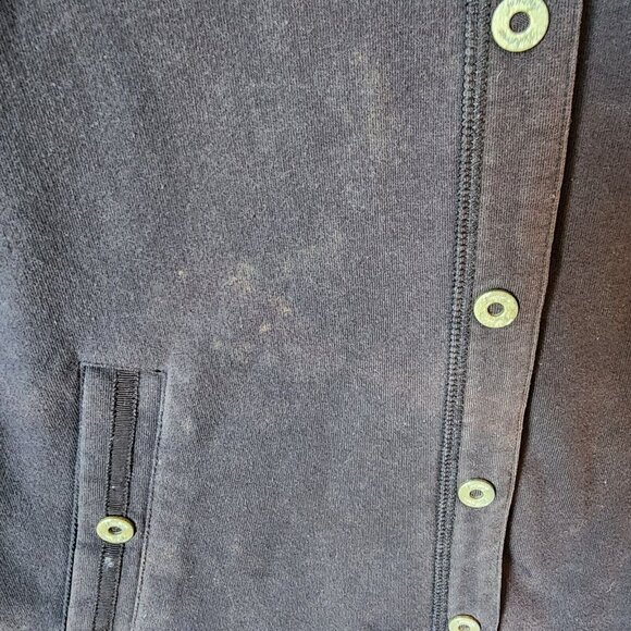 Tommy Bahama Women's 3/4 Sleeve Collared Snap Button Front Sweatshirt Black Sz M - Picture 6 of 13